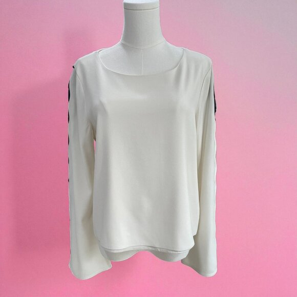Ramy Brook Ivory Long Sleeve Blouse Medium Minimalist Career Chic Workwear - Picture 1 of 10